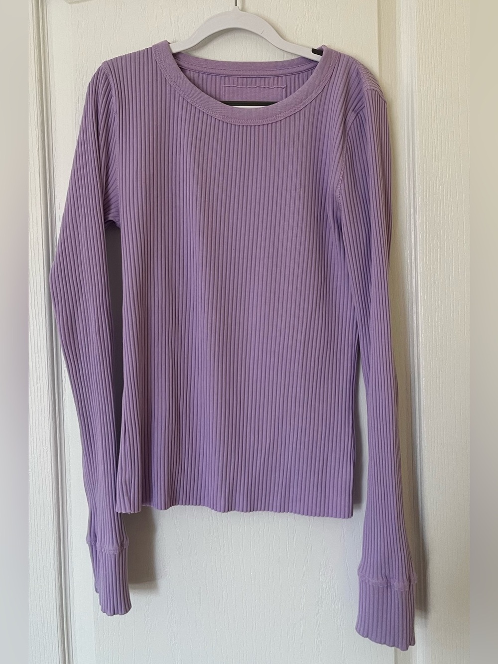 aerie Ribbed Long-Sleeve Tee in Lavender Purple